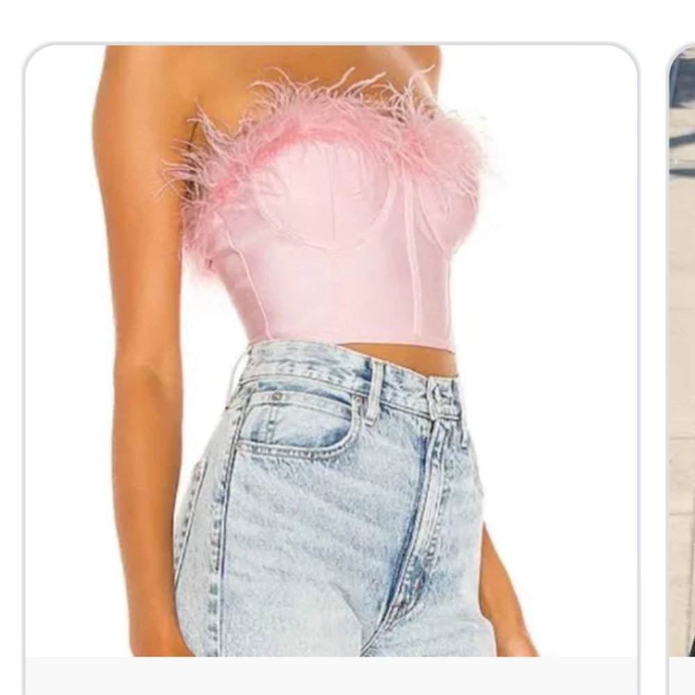 Revolve - super down - pink feather top